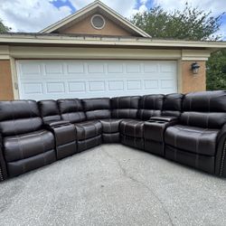 Real Leather Sectional. Abbyson Living 