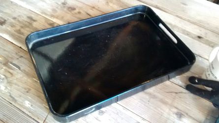 Vintage Japanese black lacquer serving tray
