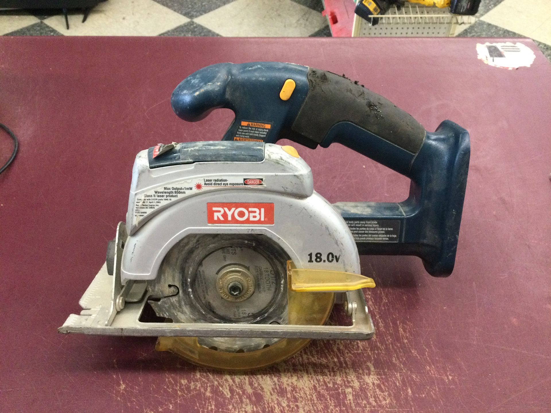 Ryobi 18V Cordless Circular / Trim Saw 5-1/2”  With Laser Lithium Or Ni-Cd