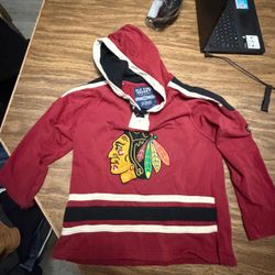 Chicago Blackhawks Old Time Hockey Hoodie, Youth Large, Sewn Logo, Futures Collection