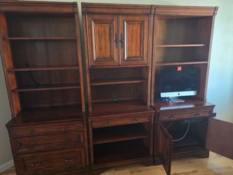 Book shelves and computer shelf