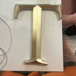 Gold T Letter decor