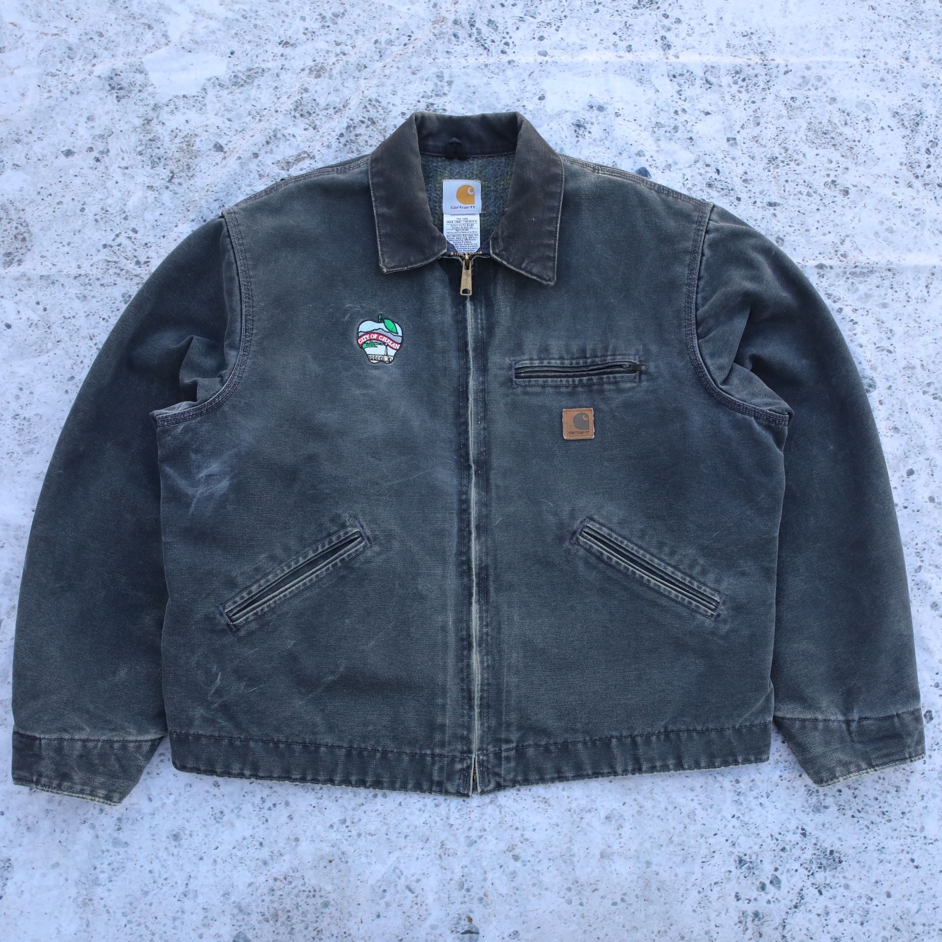 Carhartt J97 PTL Petrol Blanket Lined Sandstone Duck Detroit Jacket