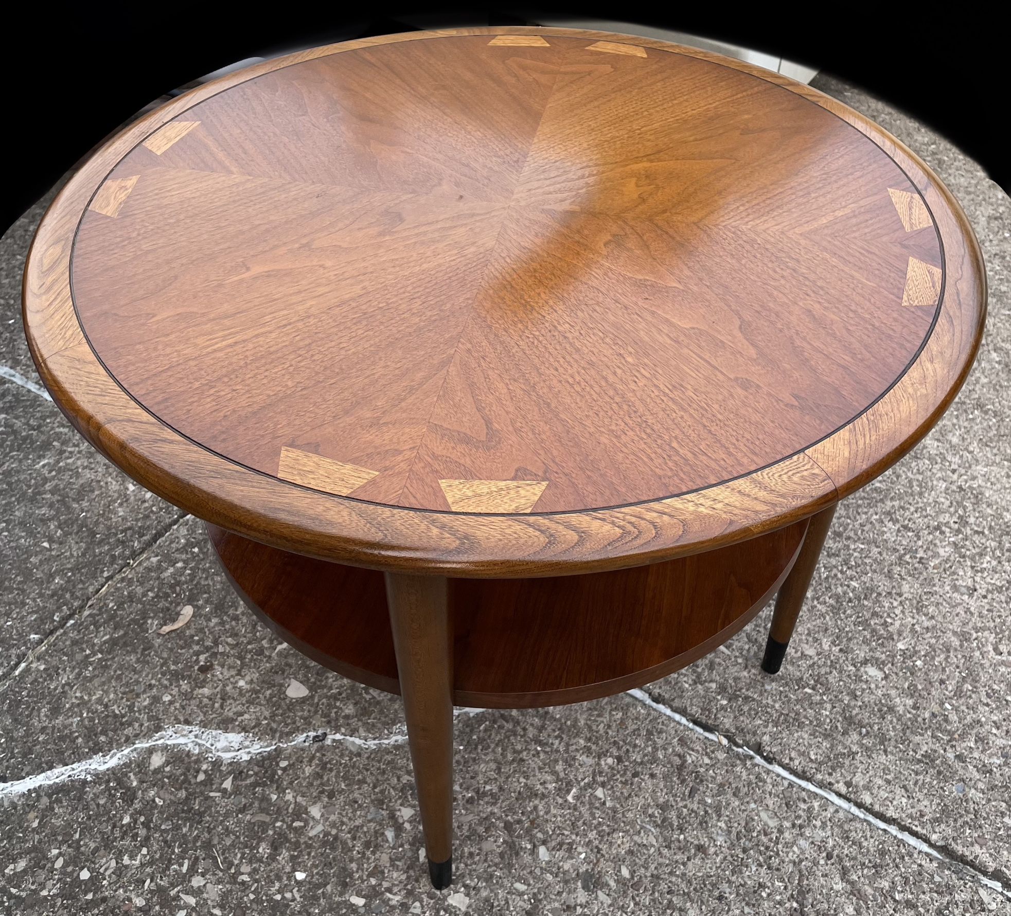 Lane Acclaim round drum side table MCM vintage furniture mid century modern Antique Original brand