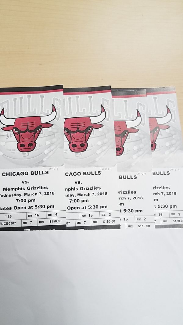 Chicago bulls tickets vs grizzlies for Sale in Chicago, IL OfferUp