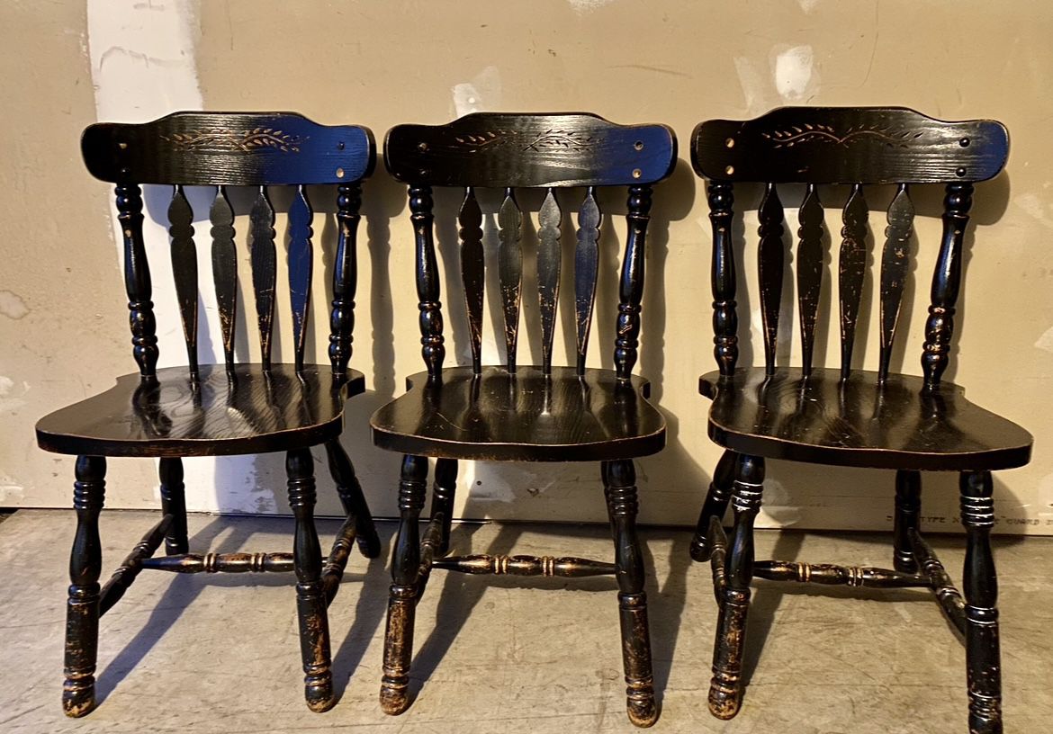 Hard Wood Chairs (Set of 3) 