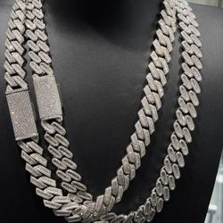 💎✨ Crazy Shine VVS TOP QUALITY Baguette Moissanite Cuban Chains 