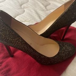 Christian Louboutin Woven Glitter Pumps
