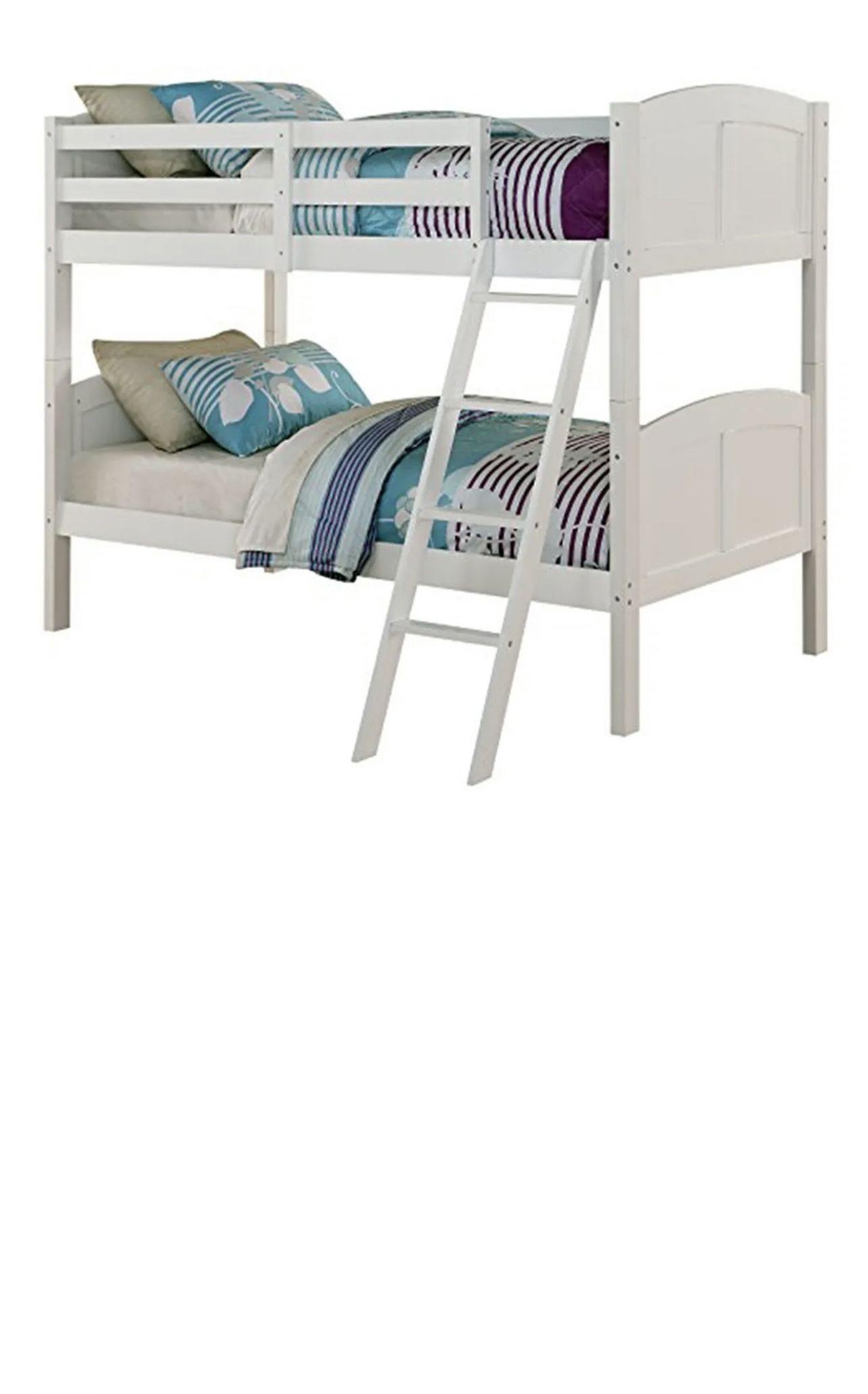 Angel Line Creston Twin Over Twin Wood Convertible Bunk Bed White