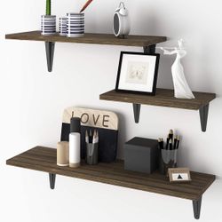 Hangin Bamboo Shelves x3 Brand New