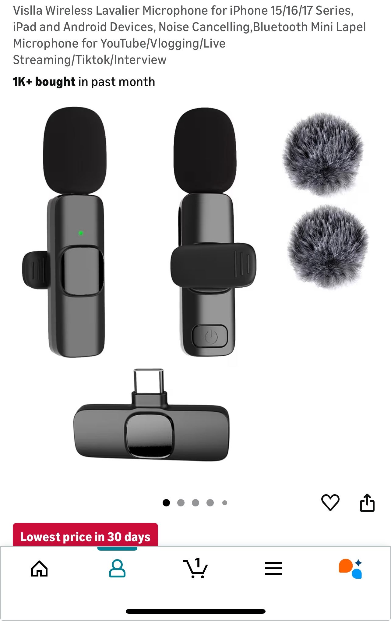 Wireless Lavalier Microphone for iPhone 15/16/17 Series, iPad and Android Devices