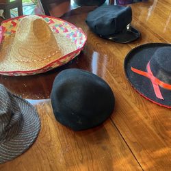 Lot of 5 Quality Costume/DressUp Hats