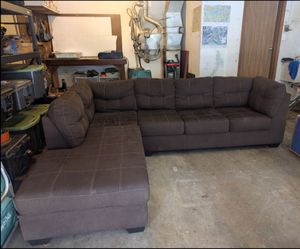 Chocolate Brown L-shaped Couch