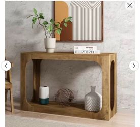 Galano Console Table with Two-Tier Open Shelf in Knotty Oak 47" W x 15.6" D x 30" H  183 100$