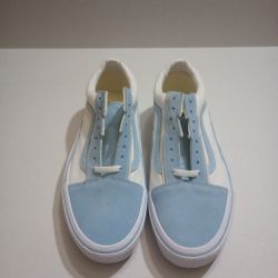 Vans Old Skool Shoes Bolts Baby Blue Skate Mens Sz 9.5 Rare Unc North Carolina