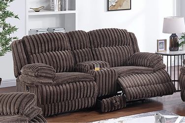 New 3PC Reclining Set Fluffy Corduroy $10 Down