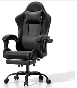 Gaming Chair, Ergonomic Gaming Chair with Footrest & Headrest Lumbar Support, Height Adjustable Swivel Computer Chair Office Chair Adults(Carbon Fiber