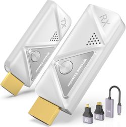 Wireless HDMI Transmitter and Receiver 100ft/30m,4K Decode 1080P Output Wireless HDMI,2.4G/5G Plug&Play Portable HDMI Wireless,for Streaming Video and