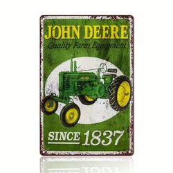 John Deere Tractor Retro Vintage Metal Tin