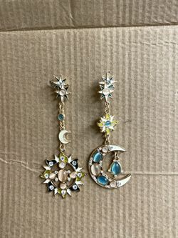 Moon and star earrings