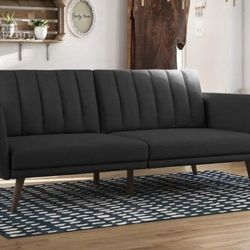 Dark Gray Reclining Sofa Couch 