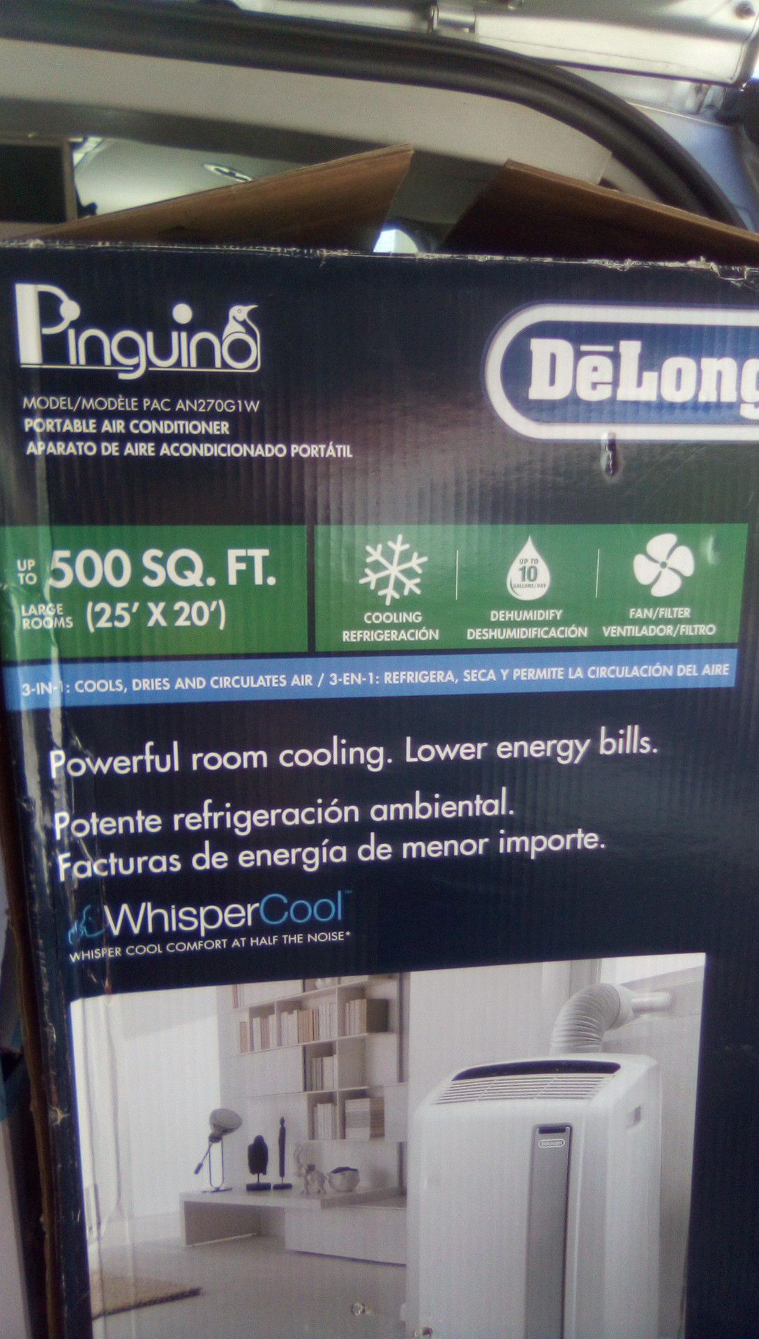 Delonghi portable air conditioner, 12000btu