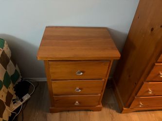 Solid Wood 3-Drawer Bedside Table and Dresser  set