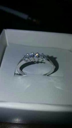 1/2 CT princess cut white gold wedding band size 8