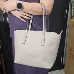 Kate Spade Grey Leather Tote Handbag
