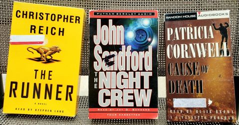 Audio Books on Cassette, Patricia Cornwell, Christopher Reich, John Sandford