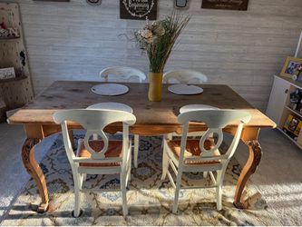 Dining table, chairs and bar stools