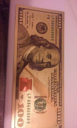 Gold foil $100 bill