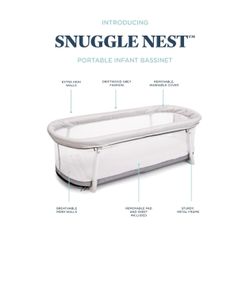 Baby Delight Snuggle Nest Bassinet, Portable Baby Bed, for Infants 0 – 5 Months, Driftwood Grey