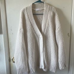 Cream Knit Oversized Cardigan from Oak&fort