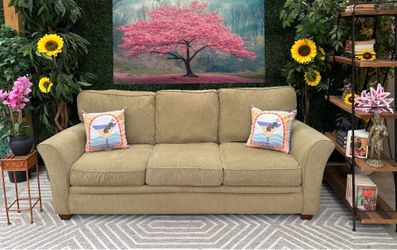 Used Light Olive Green/Beige Couch