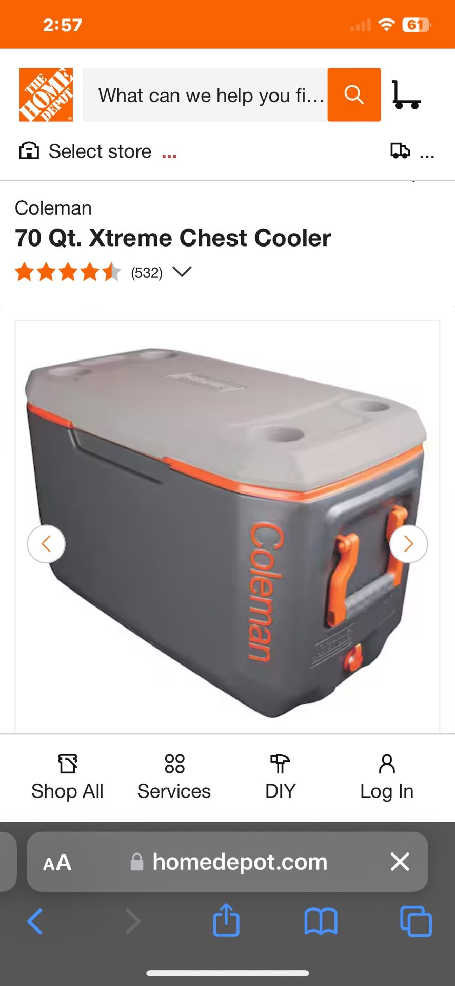 Coleman extreme ice chest cooler
