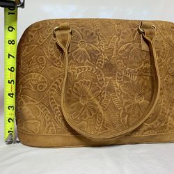 LEATHER Tooled purse- BOLSA