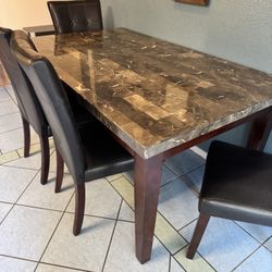 Marble/Granite Top Table With 4 Chairs