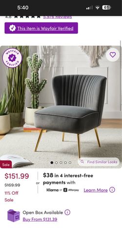 Euclid Velvet Accent Chair with Metal Legs