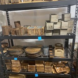 Many Rustic Wood Vases
