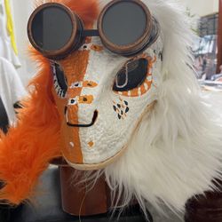 Halloween Dino mask Furry Moving Jaw plus additional Tail custom Made