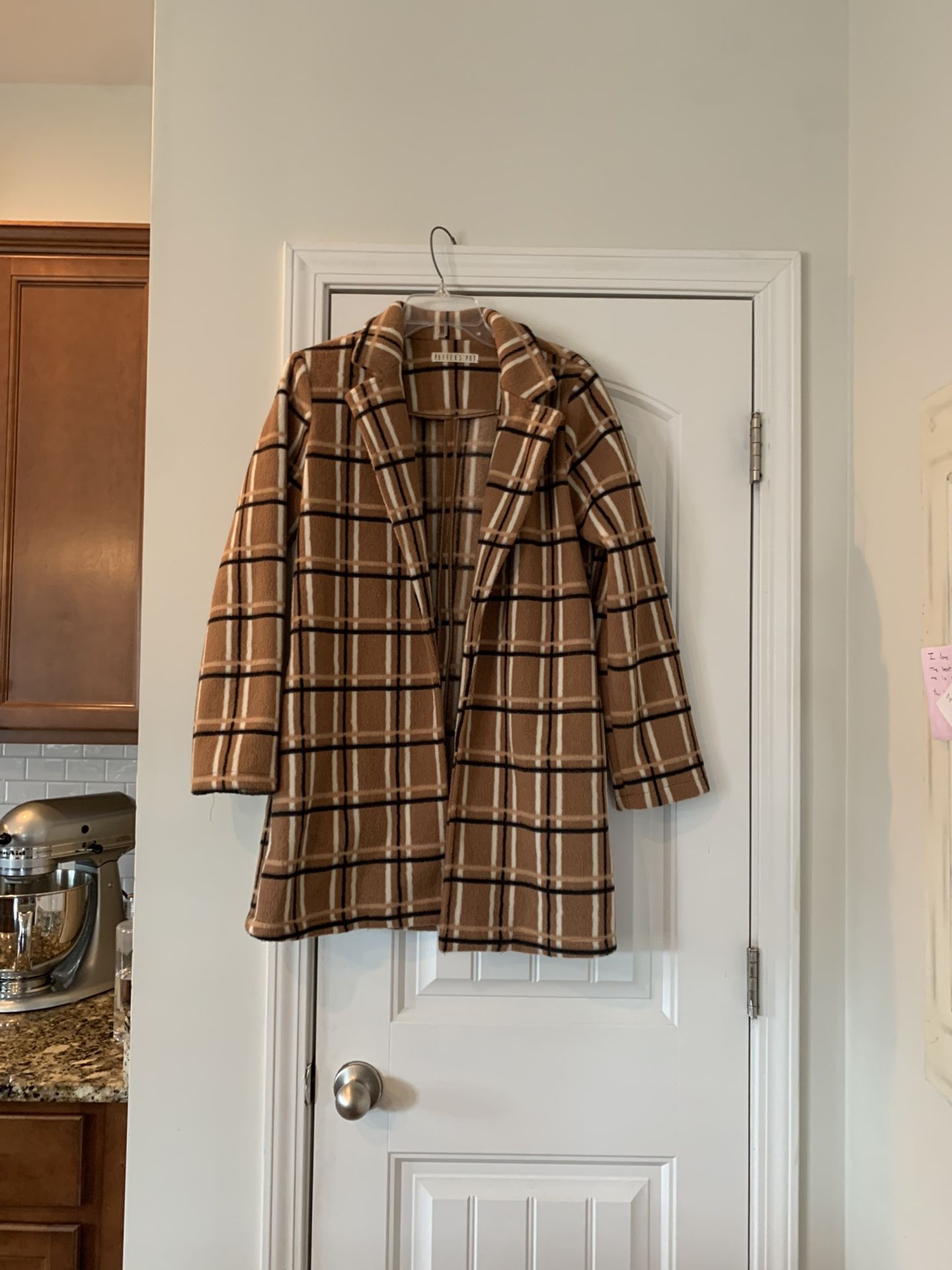 New! Potter’s Pot for Dry Goods women’s plaid wool/fleece coat jacket Size Small