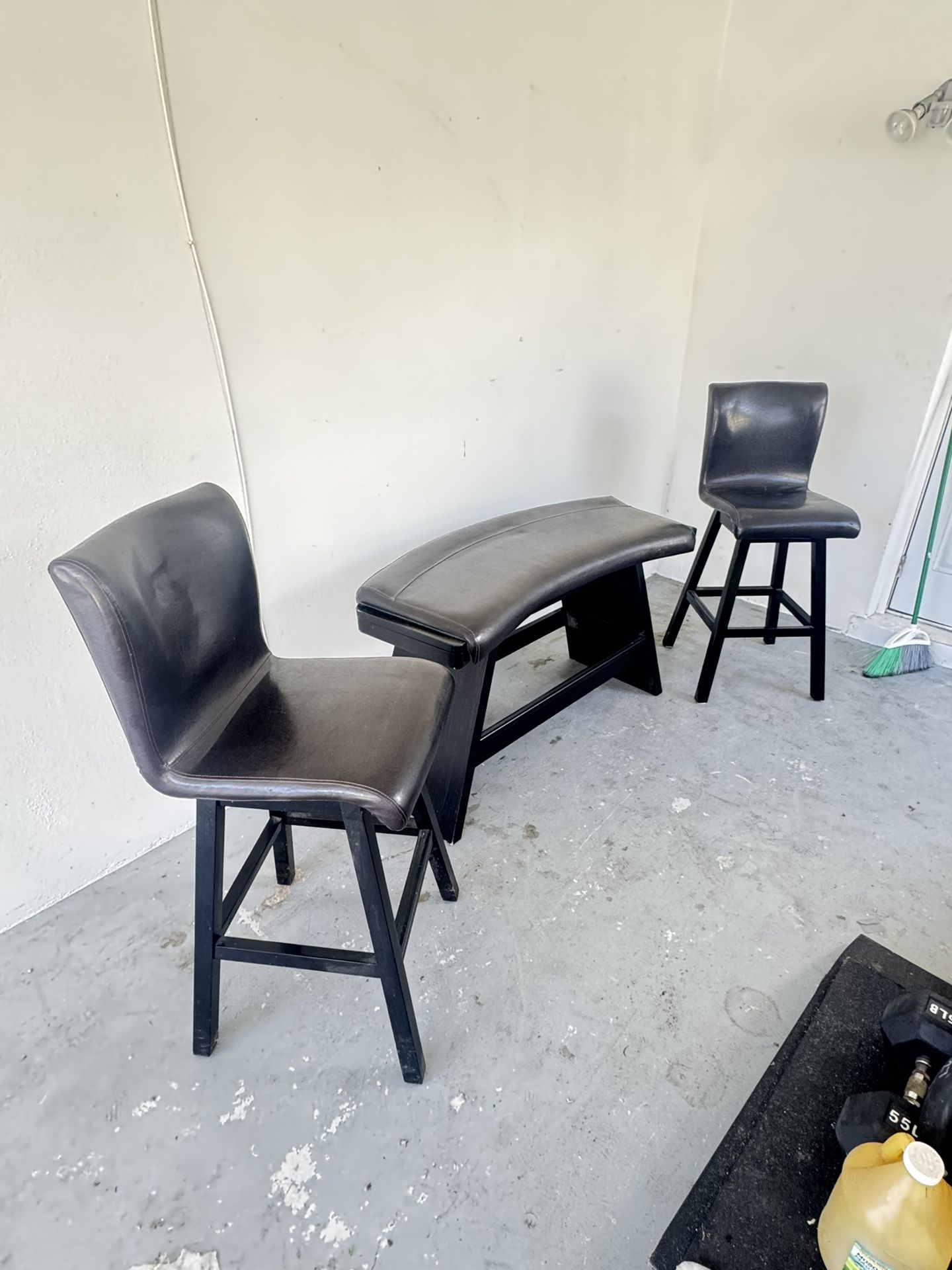 2 Swivel Stools And A bench