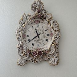 Capodimonte Porcelain Wall Clock