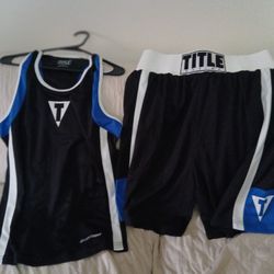 2 Pcs TITLE Boxing Shorts/shirt. https://offerup.com/redirect/?o=TUVESVVNLmxpa2U= New. 