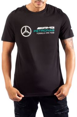 Puma Mens Mercedes F1 ESS Logo Tee, Team Silver T-shirt, Black, Size XXL