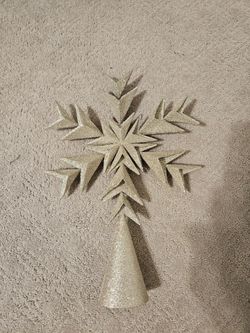 Glass Glitter Snowflake Tree topper