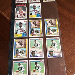 Rod Carew, Los Angeles, Angels Collection Of 13 Mint Condition Top Baseball Cards Dated 1983 To 1987