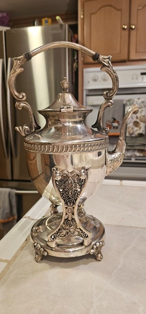Silver Plated Antique Tea Kettle