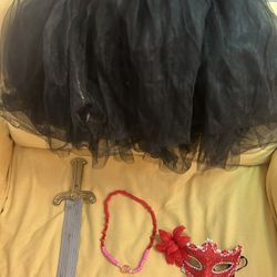 Halloween Skirt, Necklace, Mask And Sword 